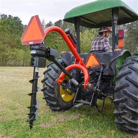 post hole digger for sub compact tractor|frame mounted post hole digger.